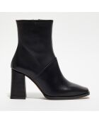 Bottines en Cuir Lorina noires - Talon 8,5 cm