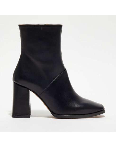 Bottines en Cuir Lorina noires - Talon 8,5 cm