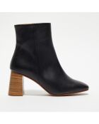 Bottines en Cuir Alba noires - Talon 8,5 cm