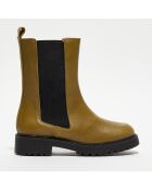 Chelsea Boots en Cuir Carmen kaki