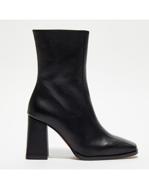 Bottines en Cuir Romy noires - Talon 8,5 cm