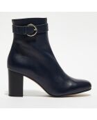 Bottines en Cuir Julia marine - Talon 7,5 cm