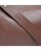 Sac épaule en Cuir marron chocolat - 20x24 cm