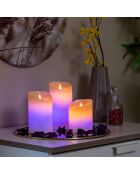 3 Bougies LED multicolores effet flamme avec télécommande Lendles beiges