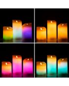 3 Bougies LED multicolores effet flamme avec télécommande Lendles beiges