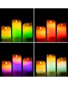 3 Bougies LED multicolores effet flamme avec télécommande Lendles beiges