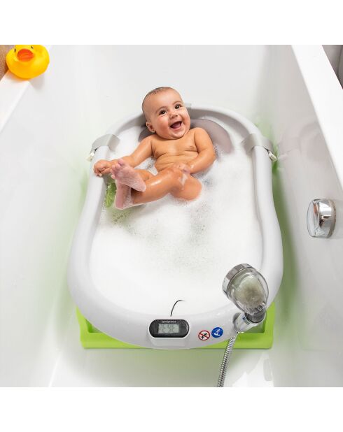 Baignoire pliable évolutive pour bébé Fovibath gris/vert