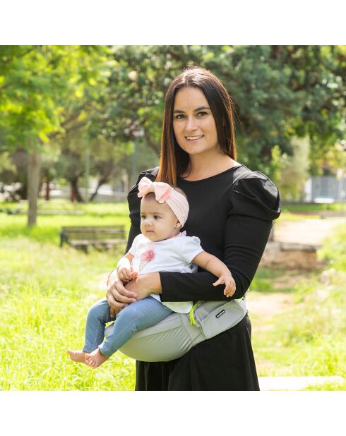 Ceinture porte-bébé évolutive avec poches Seccaby gris/vert