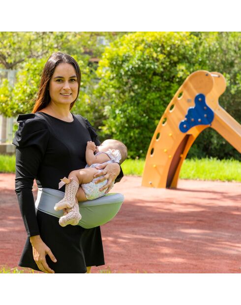 Ceinture porte-bébé évolutive avec poches Seccaby gris/vert