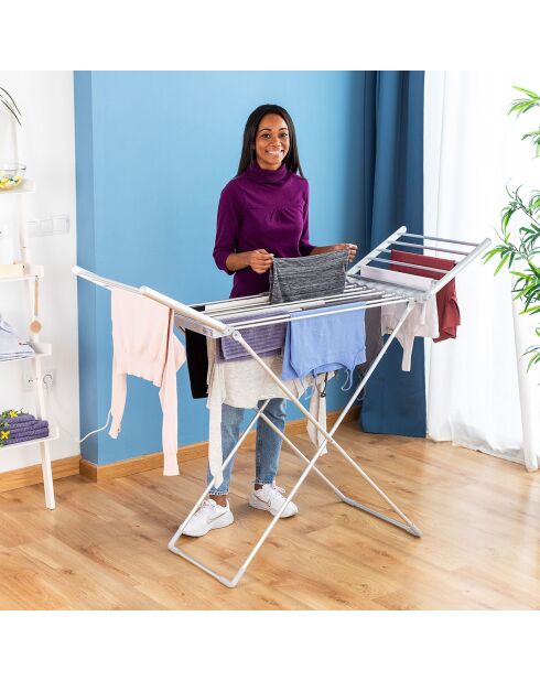 Étendoir à linge électrique pliable à ailes Drywing 20 barres gris - 230W