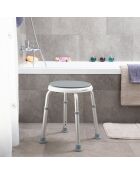 Tabouret de salle de bain pivotant gris/blanc - 32.5x36-54 cm