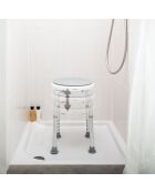 Tabouret de salle de bain pivotant gris/blanc - 32.5x36-54 cm