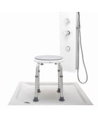 Tabouret de salle de bain pivotant gris/blanc - 32.5x36-54 cm