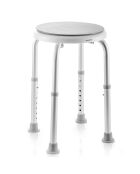 Tabouret de salle de bain pivotant gris/blanc - 32.5x36-54 cm