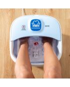 Spa pliable pour les pieds avec rouleaux et hydromassage Footopy bleu/blanc