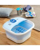 Spa pliable pour les pieds avec rouleaux et hydromassage Footopy bleu/blanc