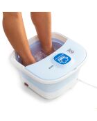 Spa pliable pour les pieds avec rouleaux et hydromassage Footopy bleu/blanc