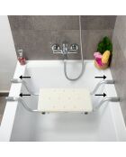 Tablette/Siège de bain 2 en 1 blanc/gris