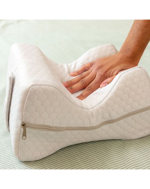 Coussin ergonomique pour les genoux et les jambes gris - 20x15x25 cm