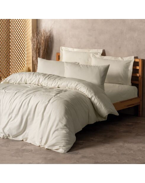 Effen crèmekleurige dekbedovertrekset