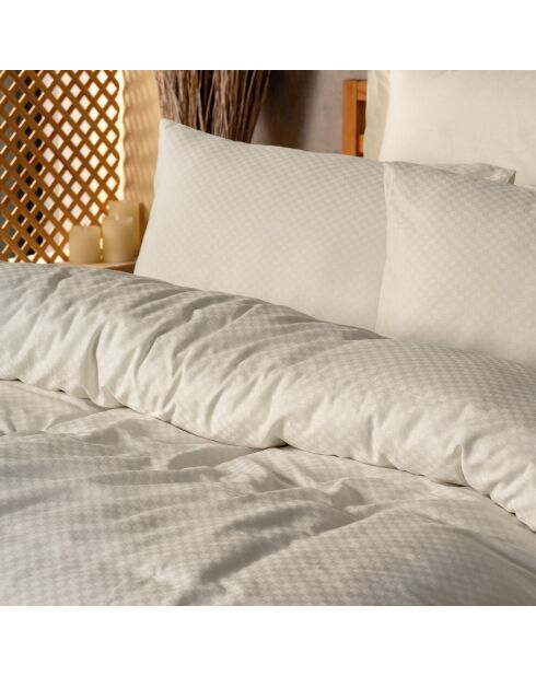 Effen crèmekleurige dekbedovertrekset