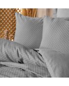 Parure housse de couette unie grise