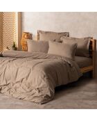 Parure housse de couette unie vison