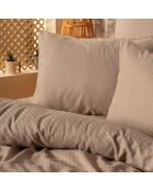 Parure housse de couette unie vison