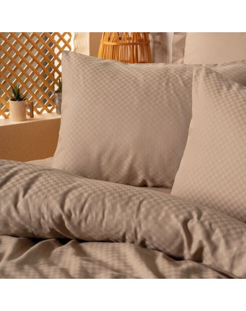 Parure housse de couette unie vison