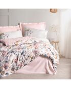 Parure housse de couette en satin de coton Dalya poudre
