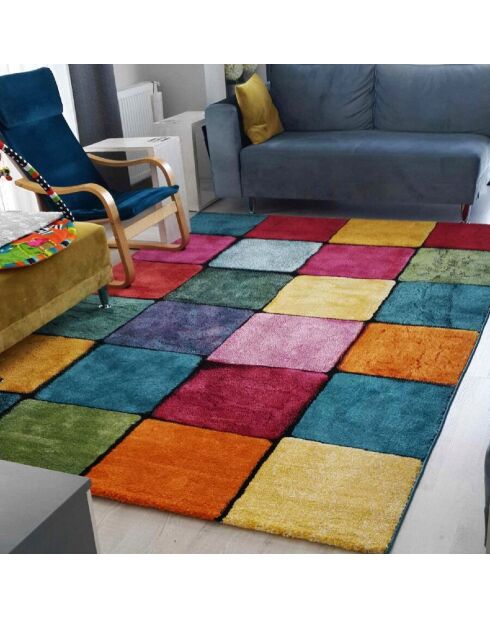 Tapis Renkli Kare multicolore