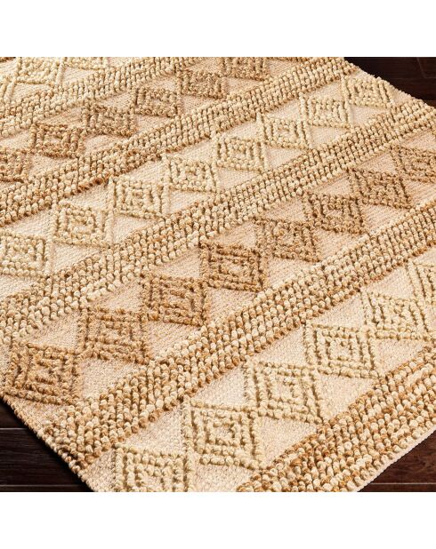 Tapis naturel Jute beige/camel