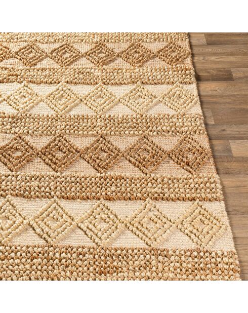 Tapis naturel Jute beige/camel
