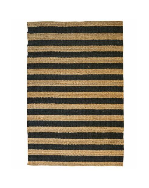 Tapis naturel Jute beige/noir