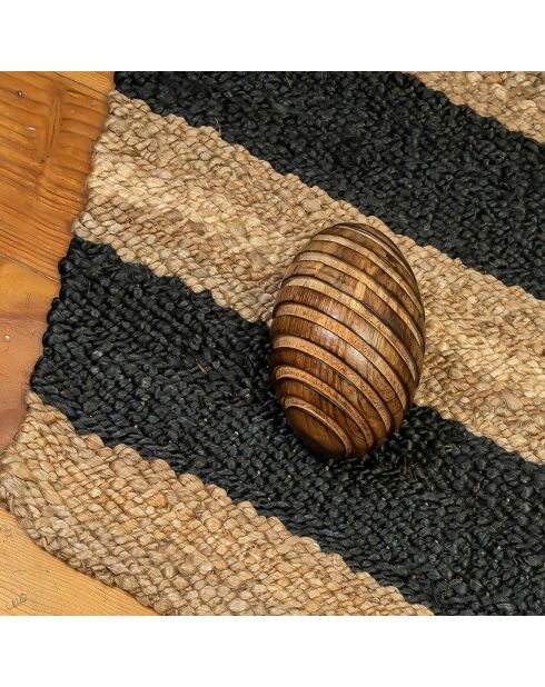 Tapis naturel Jute beige/noir