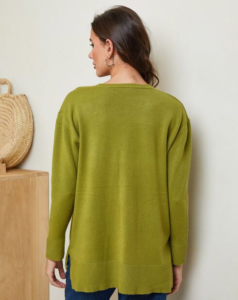 Pull col V Emmalyne vert