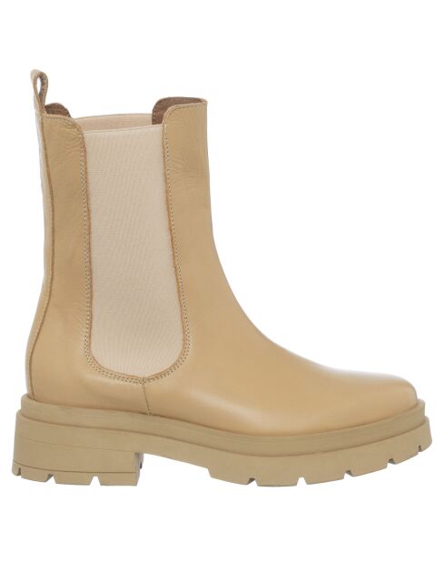 Chelsea boots en Cuir Romy capuccino