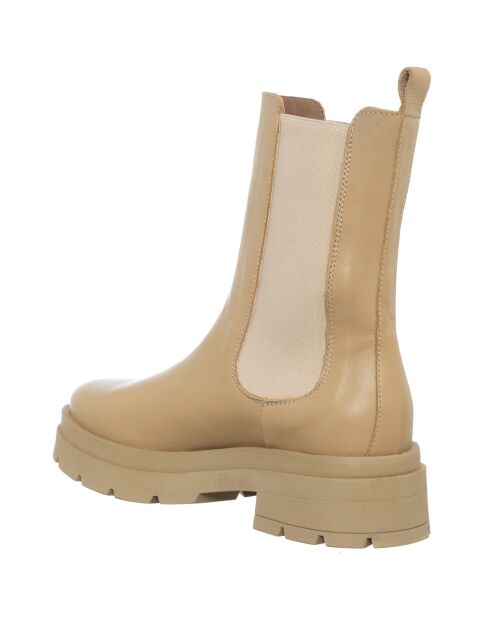 Chelsea boots en Cuir Romy capuccino