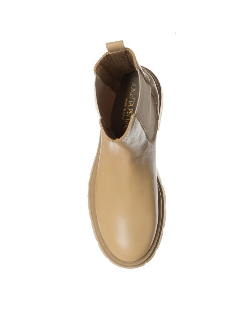 Chelsea boots en Cuir Romy capuccino