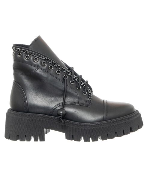 Boots en Cuir Rosa noires