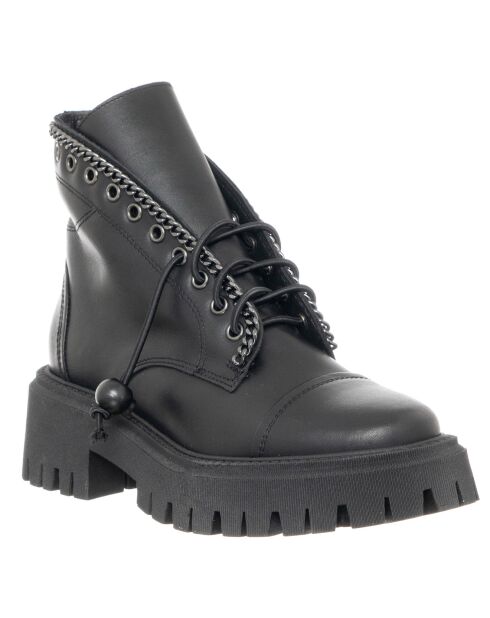 Boots en Cuir Rosa noires