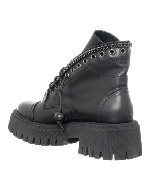 Boots en Cuir Rosa noires