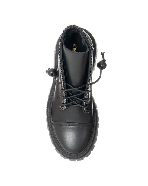 Boots en Cuir Rosa noires