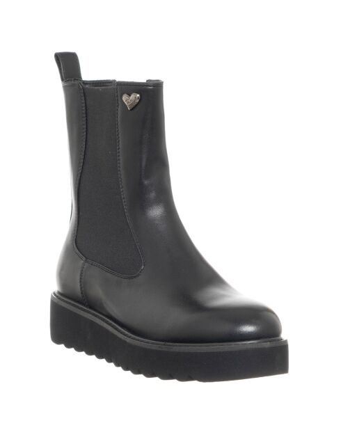 Chelsea boots Marina noires - Plateforme 5 cm