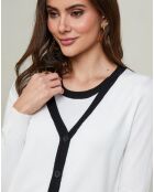 Ensemble Top col rond & Gilet col V Aubrie blanc