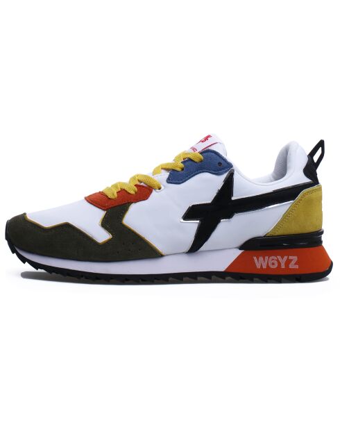Sneakers en Cuir Jet blanc/noir/rouge