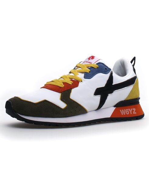 Sneakers en Cuir Jet blanc/noir/rouge