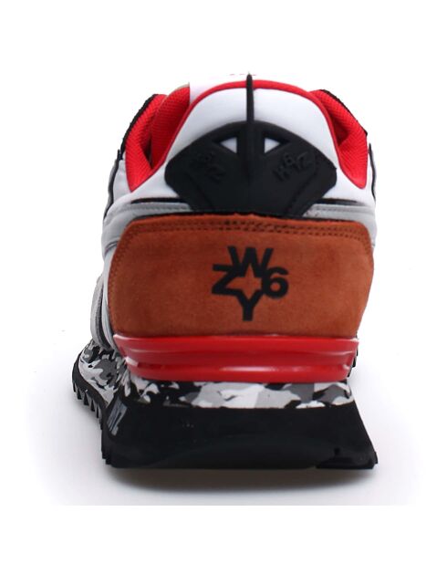 Sneakers en Cuir Jet blanc/gris/rouge