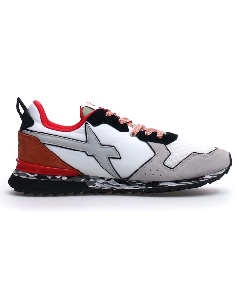 Sneakers en Cuir Jet blanc/gris/rouge
