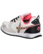 Sneakers aus Jet-Leder in Weiß/Leoparden/Rosa